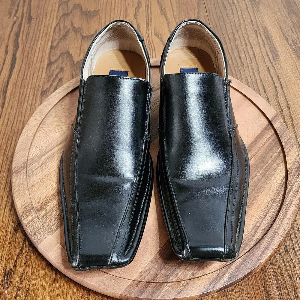 Majestic Collection Dress Shoes Mens Size 10 Black Synthetic Slip On Square Toe